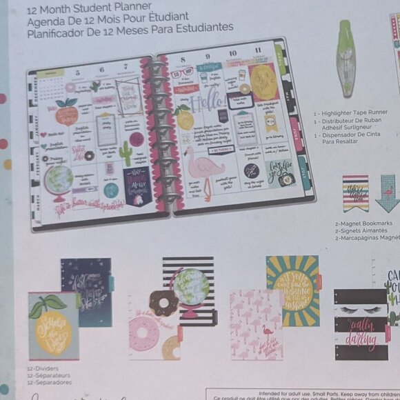 NWT Back School Happy Planner Classic Student Box Kit 2017 Outdated Highlighter - Picture 7 of 9